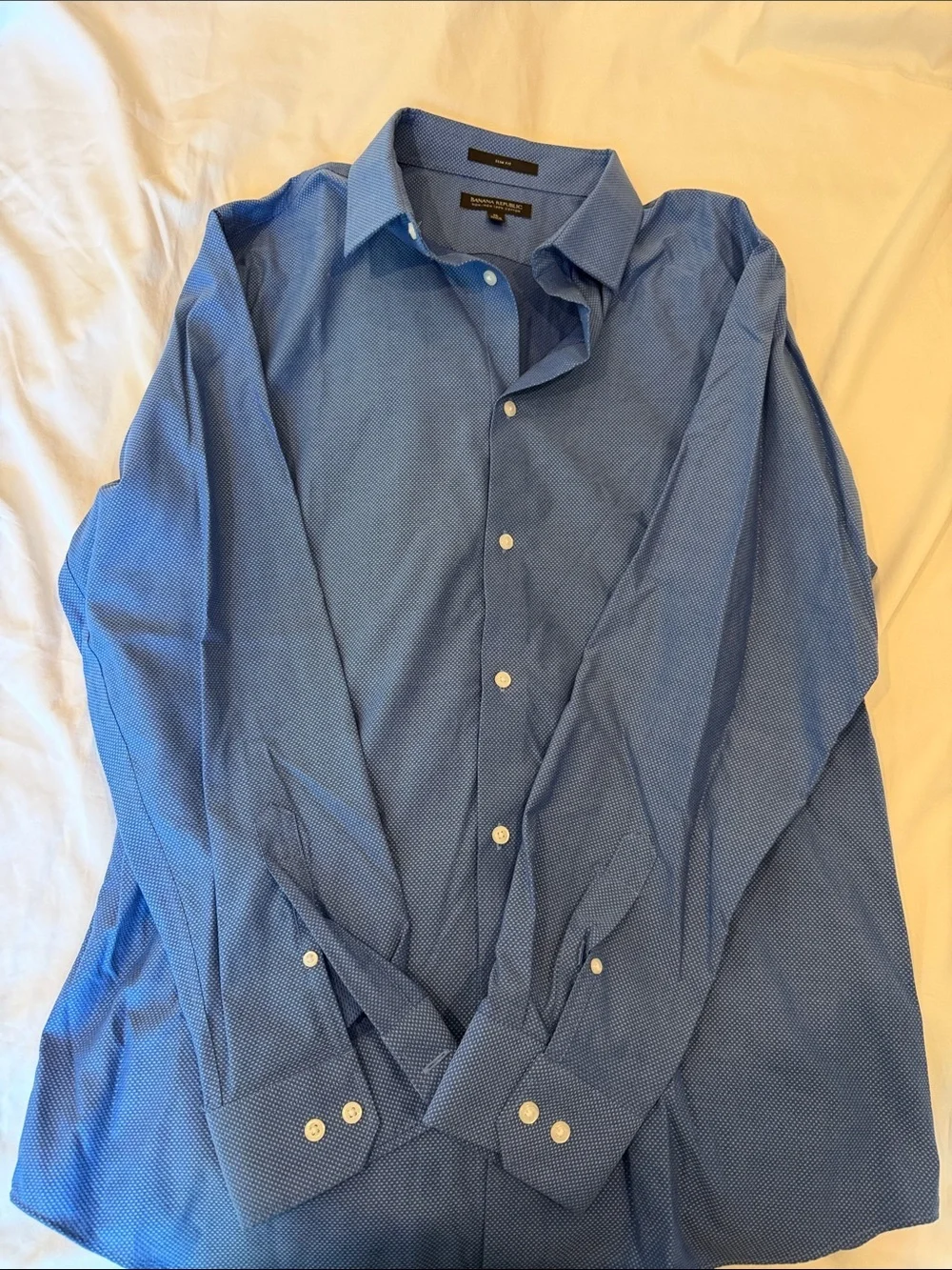 Banana Republic Men's Blue Microdot Dress Shirt